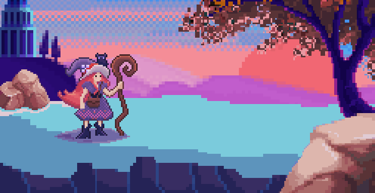 Witch pixel art sprite set