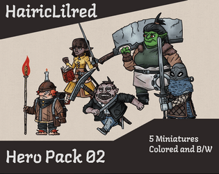 Hairic Minis - RPG Hero Pack 02   - A collection of Paper miniature for your RPG campains 