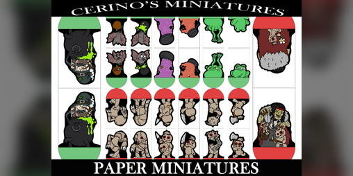 Cover image for Cerino's Miniatures: "Witch Duel"Paper minis set