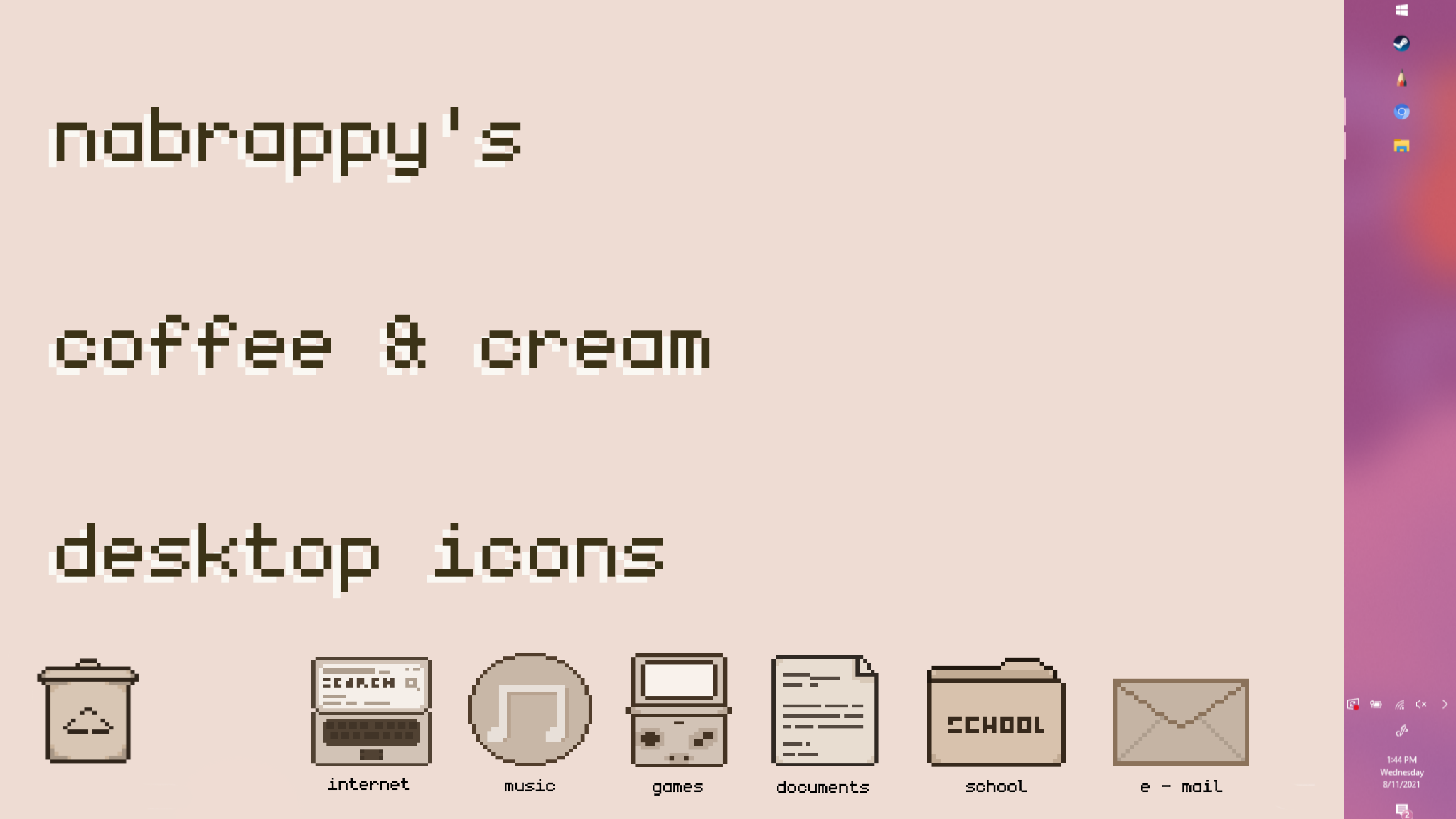 coffee & cream | desktop pixel icons