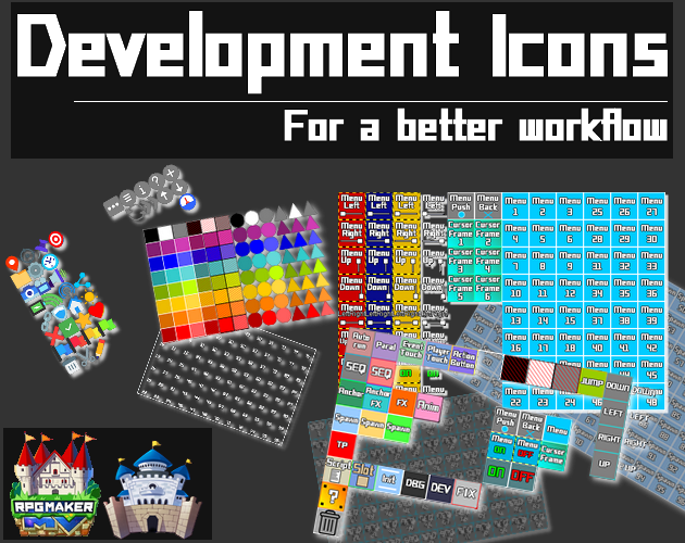 RPG Maker MV/MZ - Development Icons for a better Workflow (48x48) (Lifetime License)