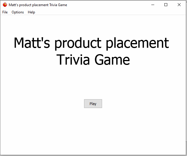 Matt's product placement trivia game