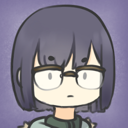 Cute kuudere character with glasses