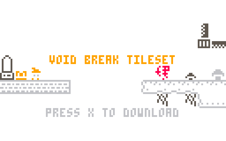 8x8 1-bit Inspired Tileset from Void Break!