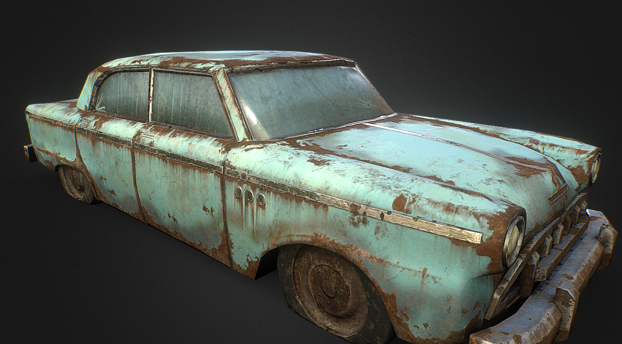 PBR old rusty car