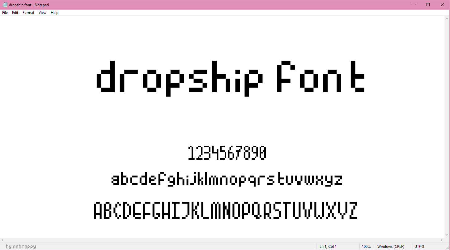 dropship | pixel font