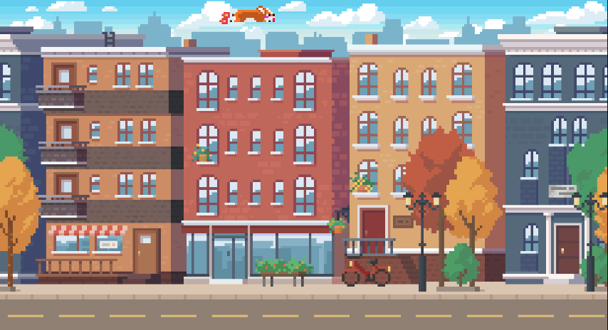 pixel art town