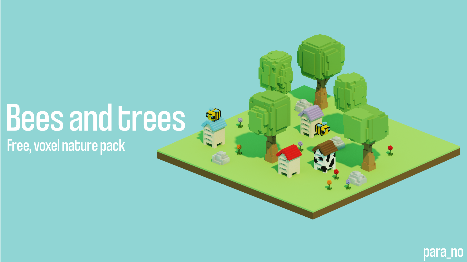 Bees and trees - Free, voxel nature pack