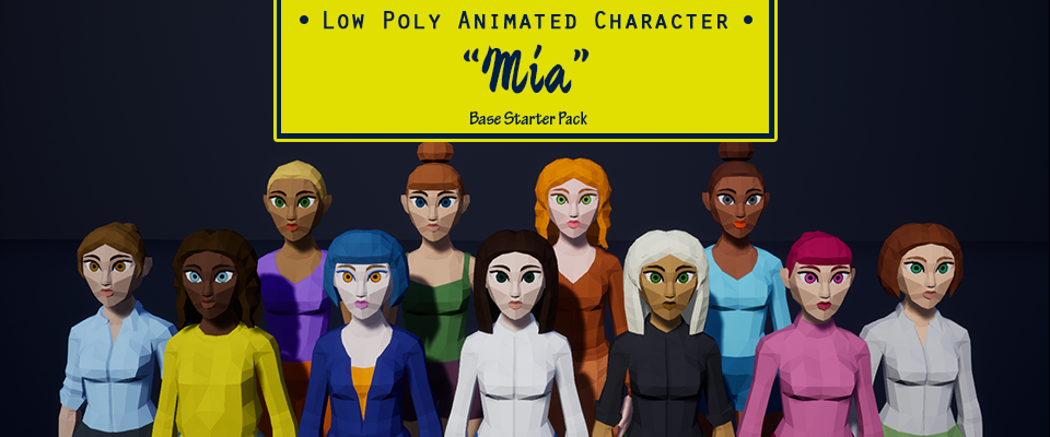 Low Poly Animated Character - Mia