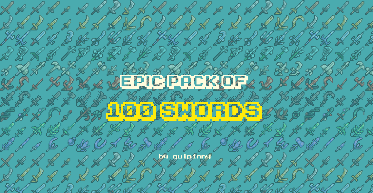 100 Pixel art Swords (16x16)