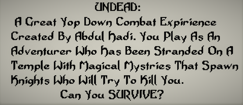 Undead: Top Down Combat