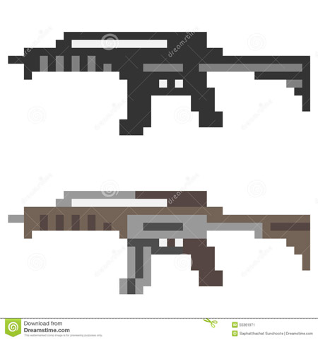 Pixel Art Assault Rifle