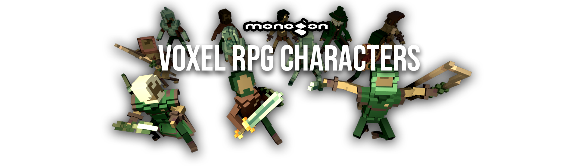 Voxel RPG Characters And Weapons - monogon