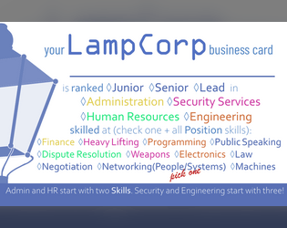 LampCorp: a Business Card TTRPG  