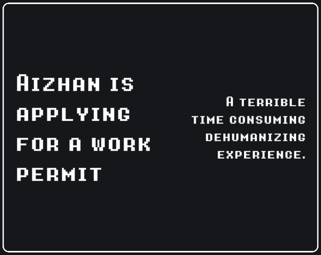 Cover image for Aizhan is applying for a work permit