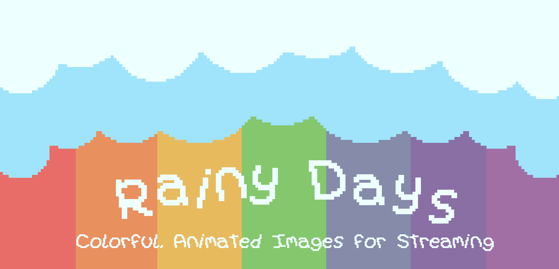 Playful, Colorful Rainy Day Screens for Twitch [ANIMATED]