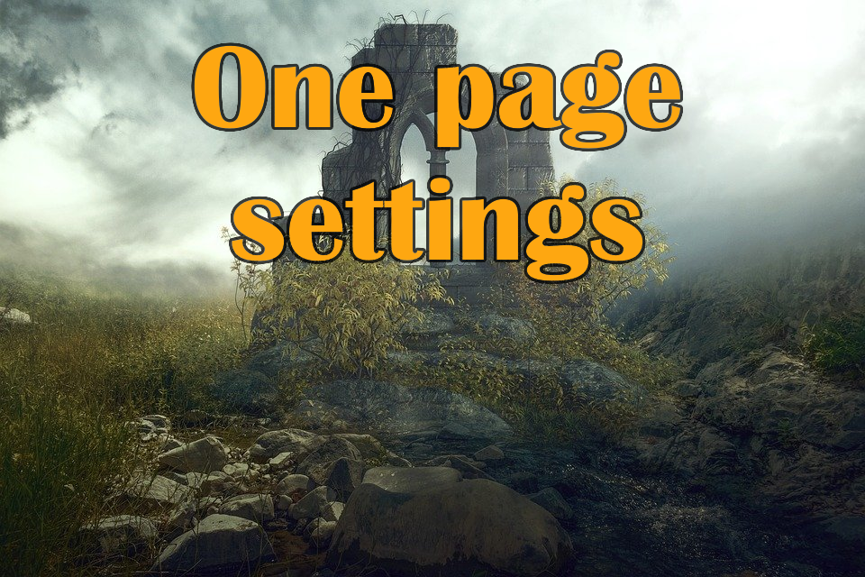 Cover image for One Page Settings