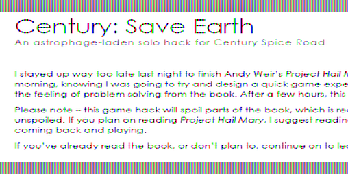 Cover image for Century: Save the Earth – An Astrophage-Land Solo Hack for Century: Spice Road