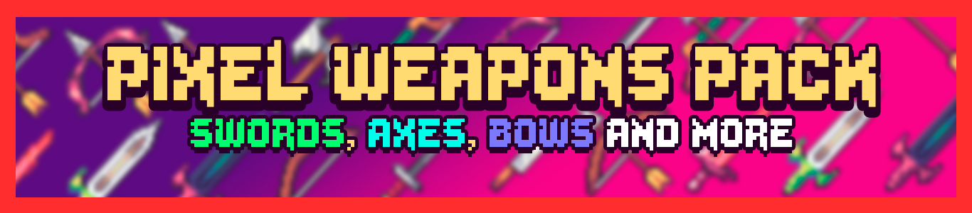 Pixel Weapons Icon Pack 32x32: Swords, Axes, Bows and More