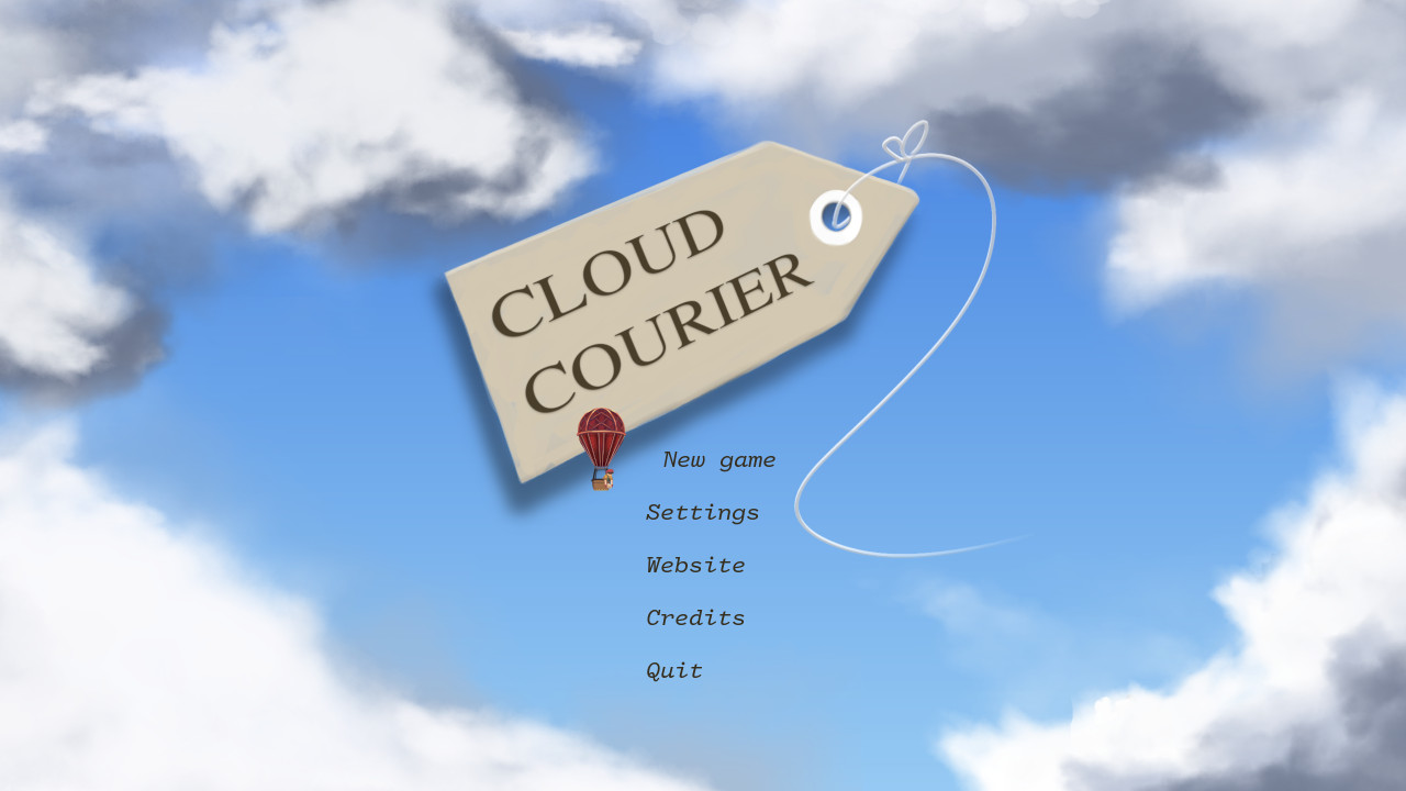 A screenshot of Cloud Courier's main menu