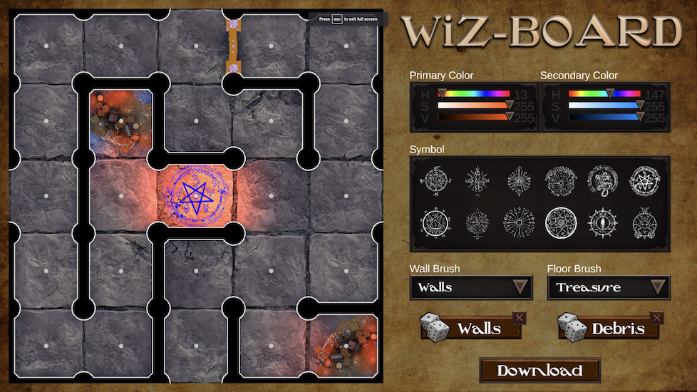 Cover image for WizWar Board Dungeon Designer