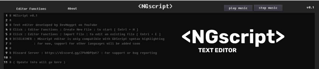 NGscript - Light-Weight Text Editor