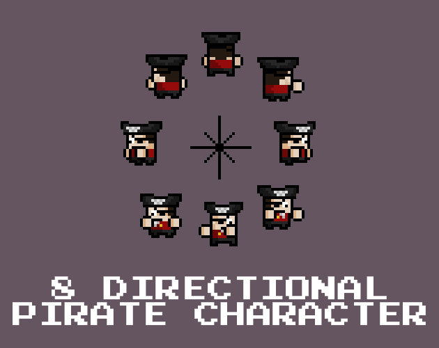 8-Direction Pixel Art Pirate character sprites