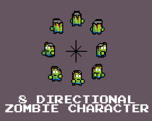 8-Direction Pixel Art Zombie character sprites