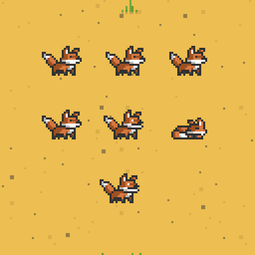 2D Pixel Art Fox Sprites by Elthen's Pixel Art Shop