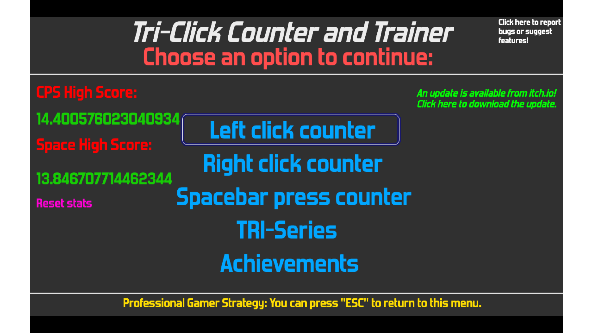 Spacebar Test, Test Your CPS, Spacebar Test