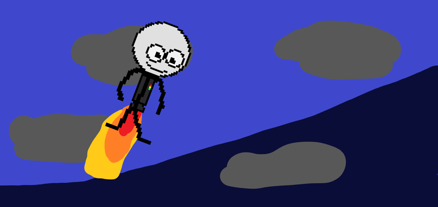 Stickman with a Jetpack: The cheesy original