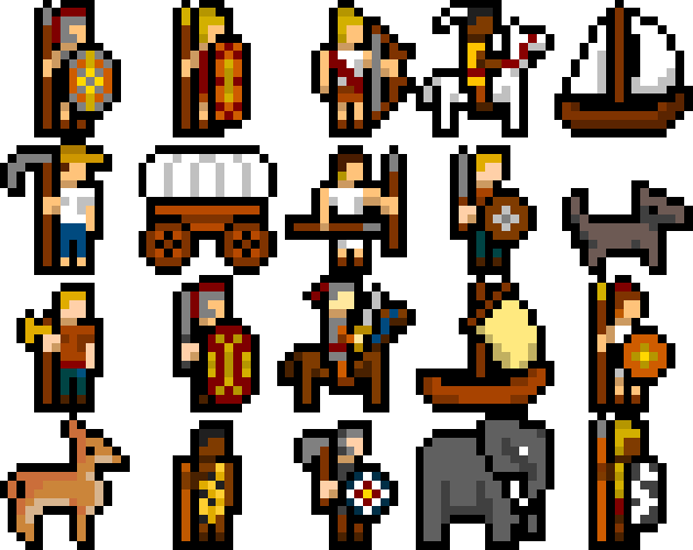 16x16 Strategy/RPG bronze-iron age icons