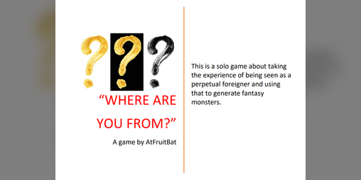 Cover image for "Where Are You From?"