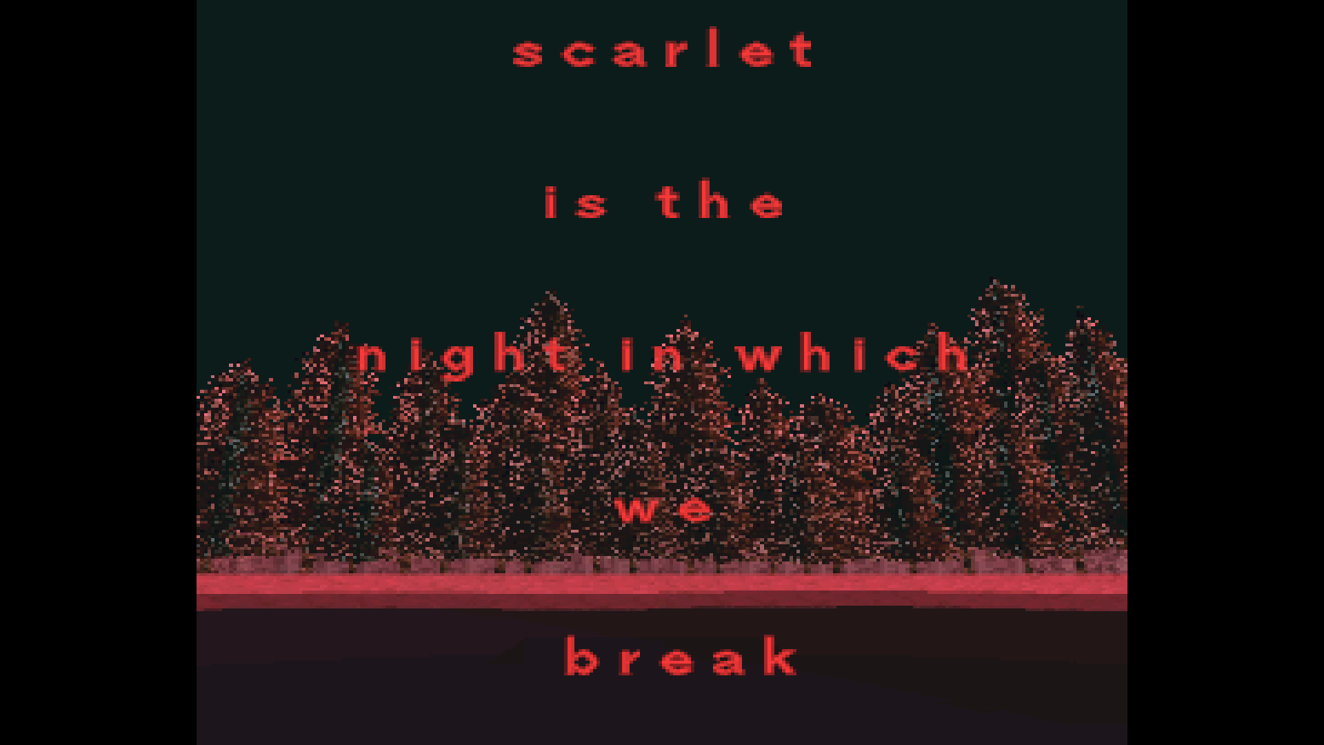 Cover image for scarlet is the night in which we break