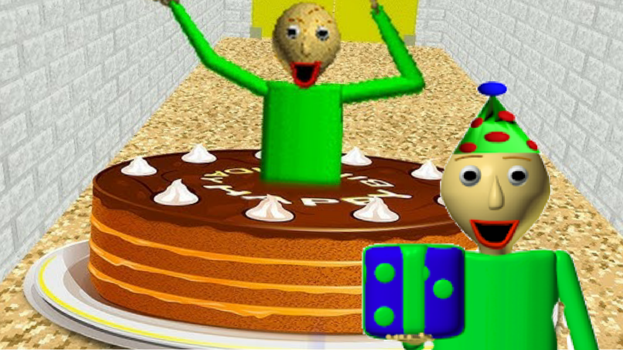 Baldi basics birthday bash with v2.0.2 fasguy mod menu by Baldi89989