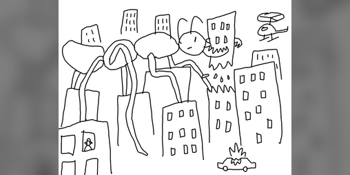 Cover image for Giant ant attacks the city