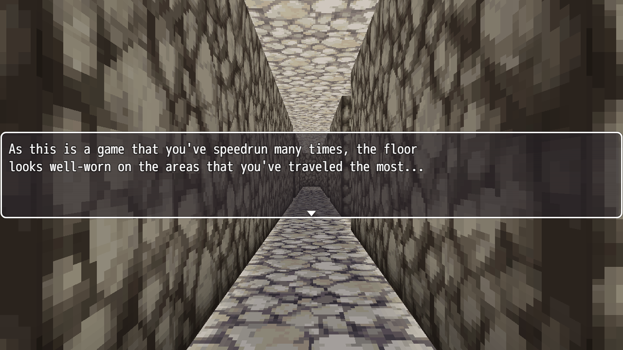 This Is A First Person Dungeon Crawler That You're Speedrunning At An Event