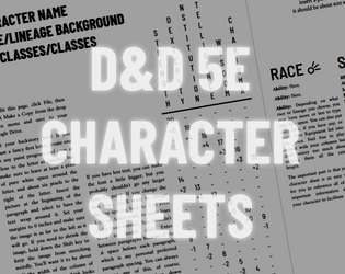 D&D 5e Character Sheet Layouts  