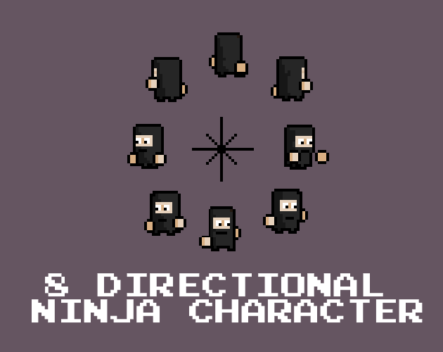 8-Direction Pixel Art Ninja character Pack