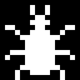 Original Ant Sprite (with added background and resized 5x)
