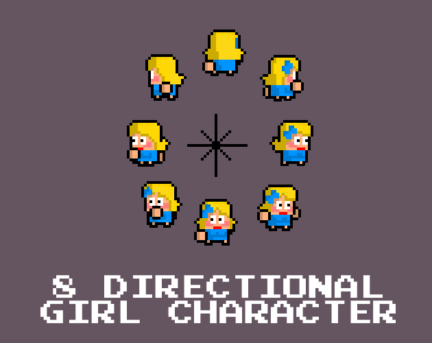 8-Direction Pixel Art Girl character Pack