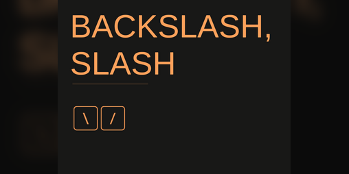 Cover image for Backslash, Slash