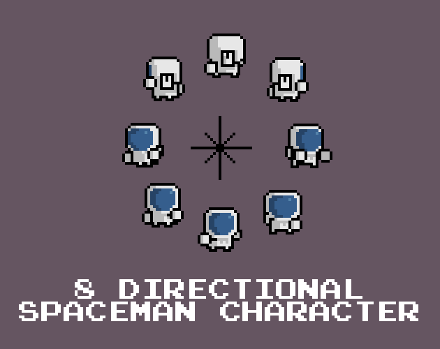 8-Direction Pixel Art Spaceman character Pack