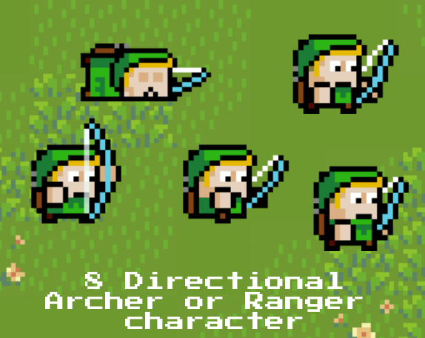 8-Direction Pixel Art Archer character Pack