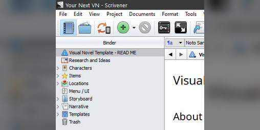 Cover image for Visual Novel Template for Scrivener