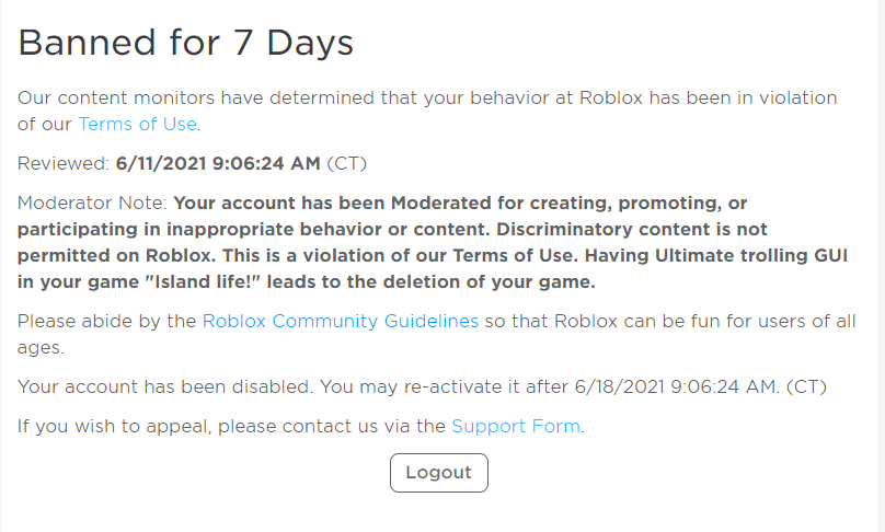 So I Was Banned On Roblox Friday Night Funkin Community Itch Io - ultimate trolling gui roblox