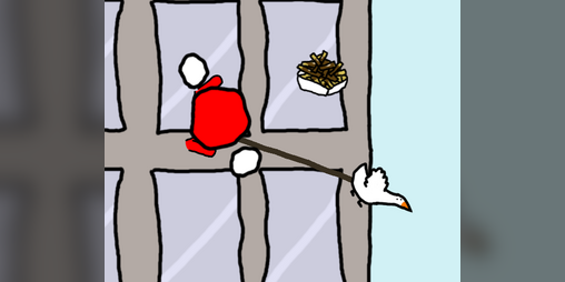 Cover image for Climbing a tall building but you are tied to a hungry seagull