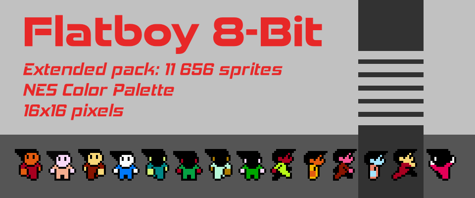 Free 8-Bit Art Pack - Flatboy - Extended Pack