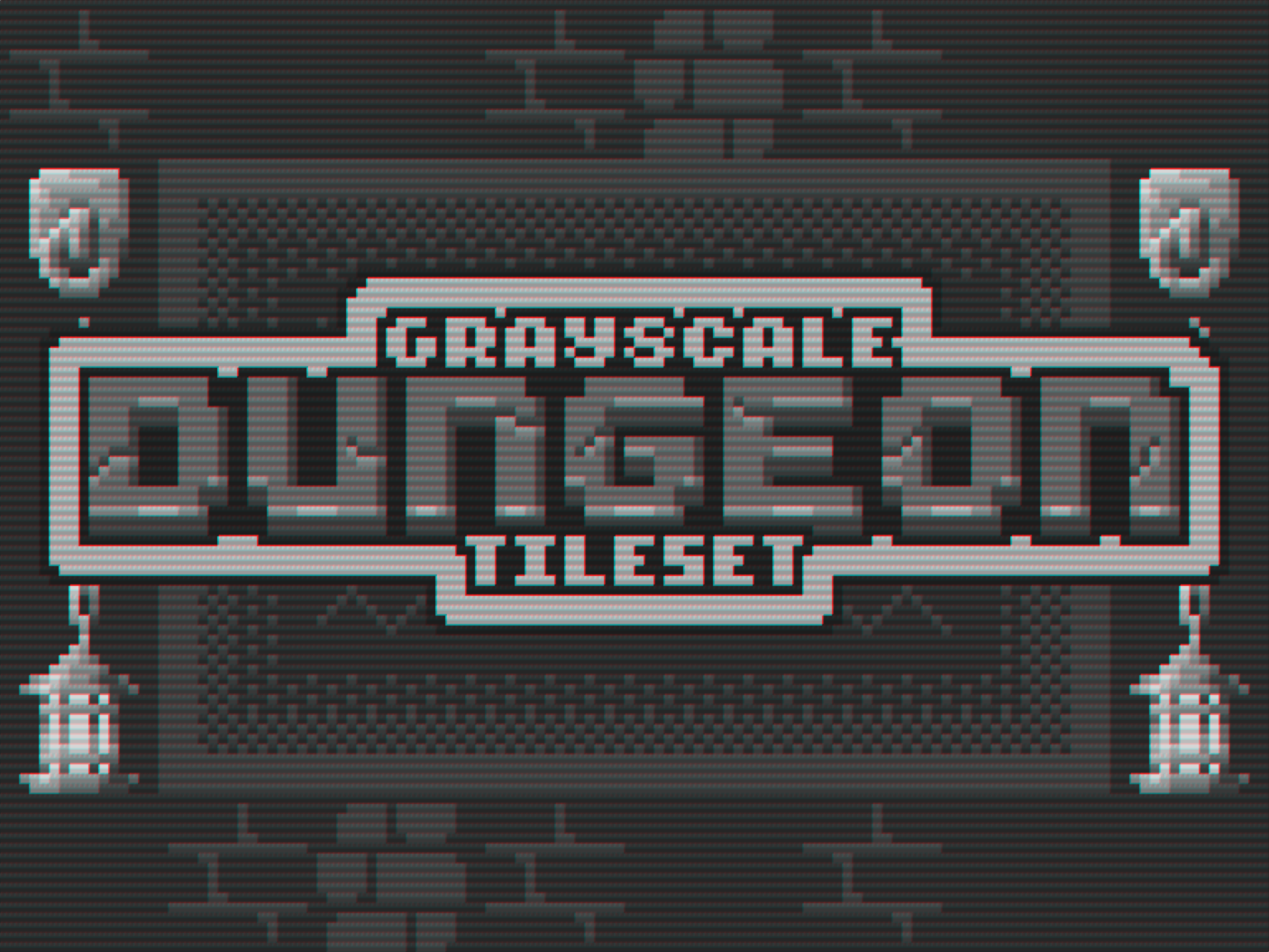 [16x16] Grayscale DUNGEON Tileset By Genewheel