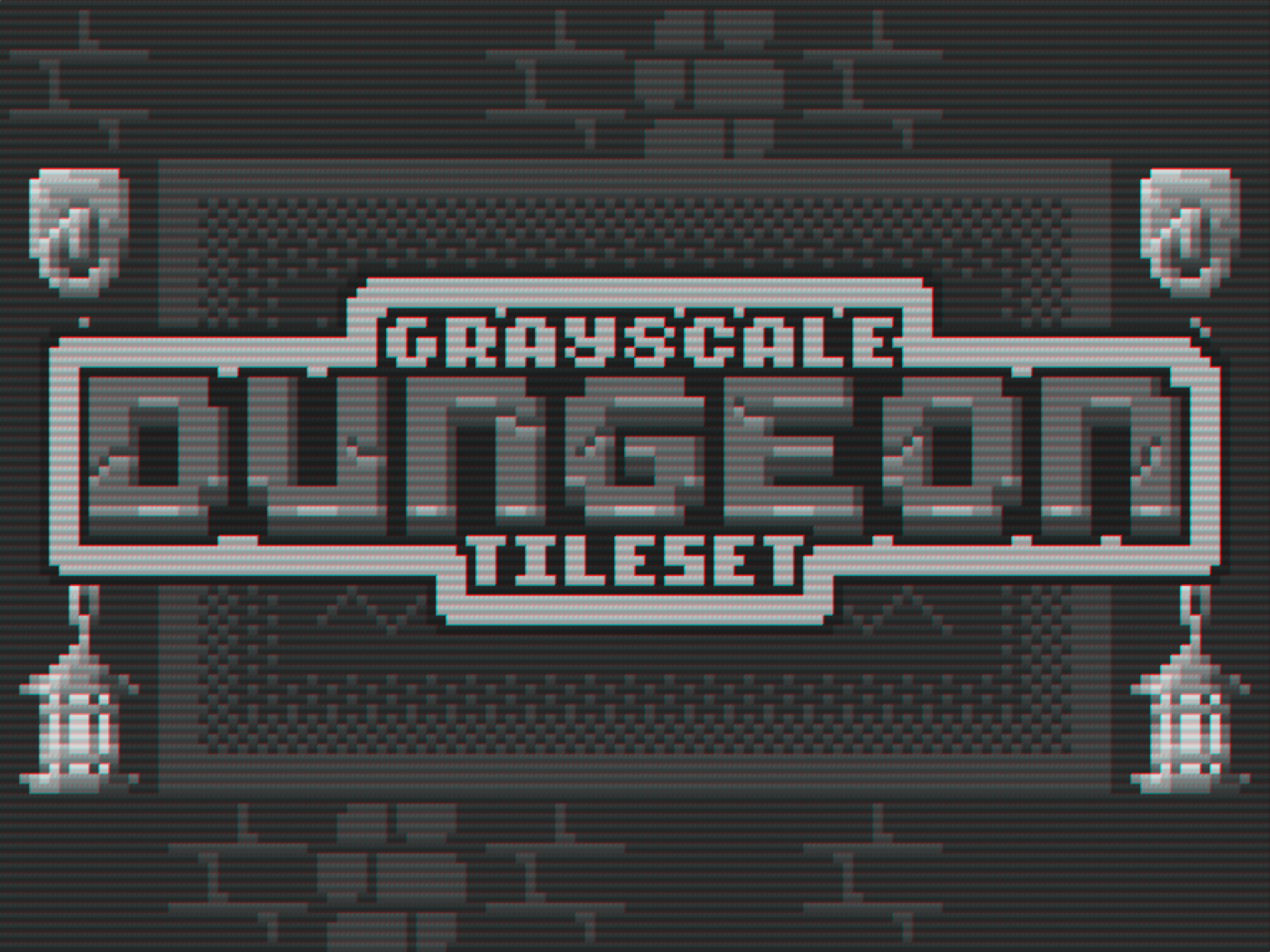 [16x16] Grayscale DUNGEON Tileset